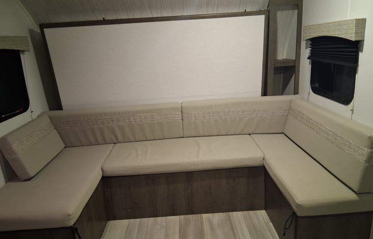 Seating area and murphy bed