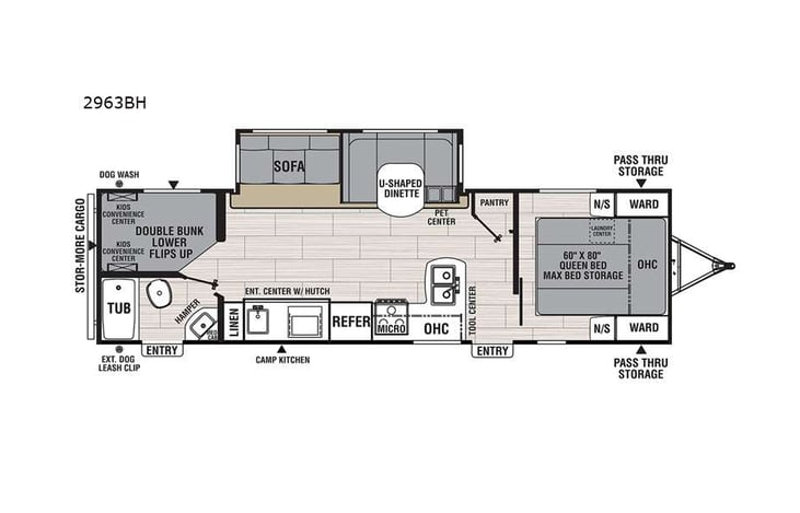 Representative floor plan provided by a trusted RVshare partner.