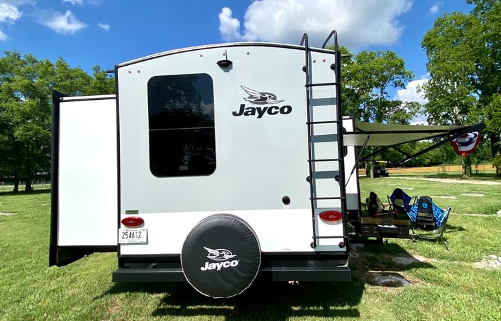 rear view with bunk house slide fully extended