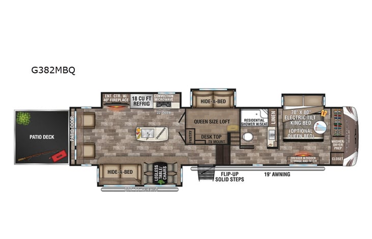 Representative floor plan provided by a trusted RVshare partner.