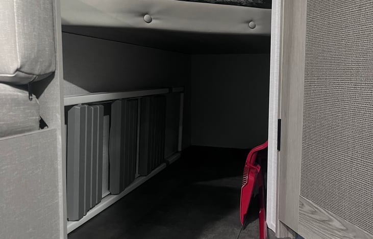 Plenty of under bunk storage.  Step ladder included to reach top bunk.