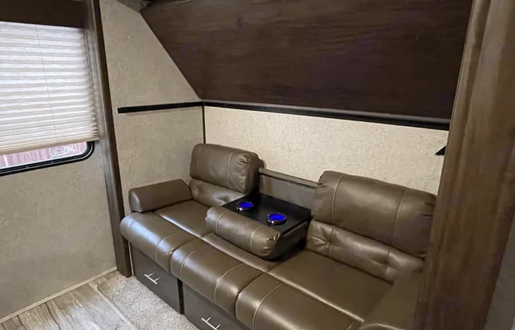 Jack Knife sofa in rear Bunkhouse