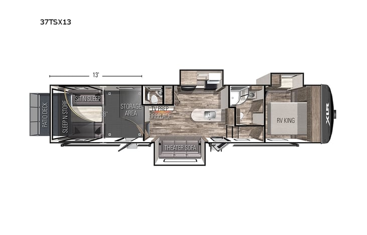Representative floor plan provided by a trusted RVshare partner.