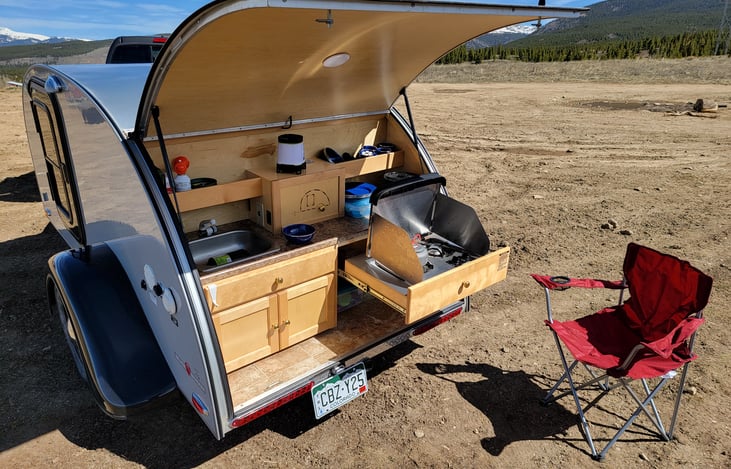 Rear.
This is the rear of the trailer where the stove is located.