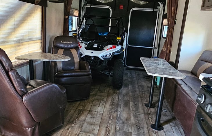 21ft of cargo area from refrigerator to back ramp door.