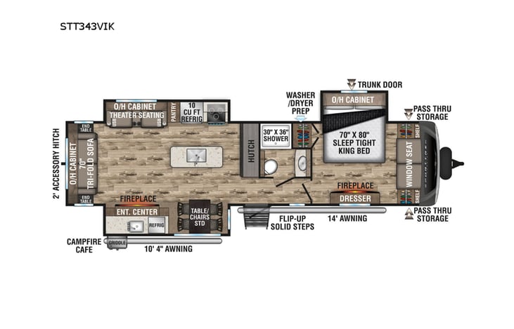 Representative floor plan provided by a trusted RVshare partner.