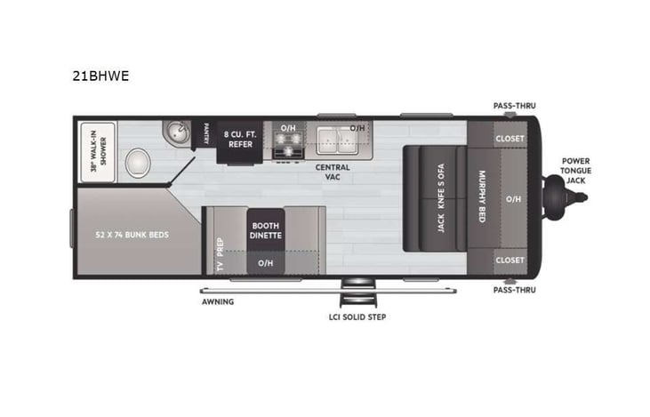 Representative floor plan provided by a trusted RVshare partner.