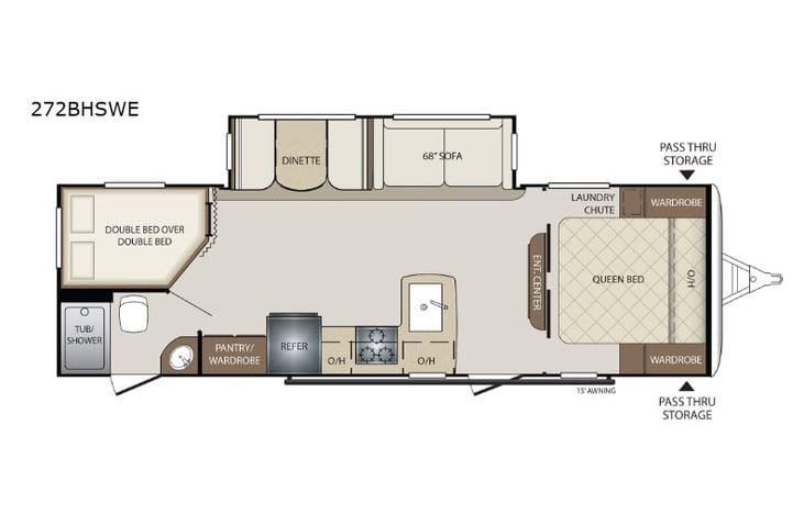 Representative floor plan provided by a trusted RVshare partner.