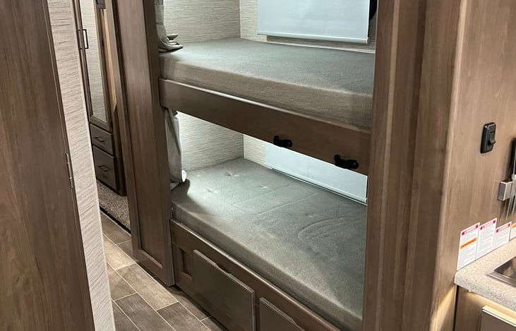 bunks each have their own light, holders for tablets and charging ports