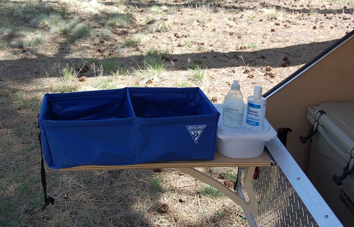 Sink, drying rack, and environment-safe soap included