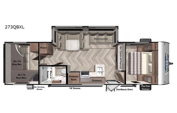 Representative floor plan provided by a trusted RVshare partner.