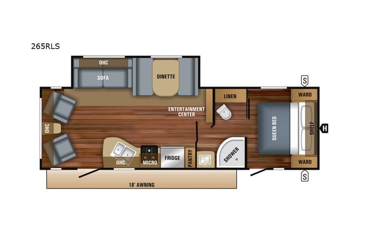 Representative floor plan provided by a trusted RVshare partner.