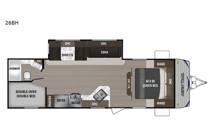 Representative floor plan provided by a trusted RVshare partner.