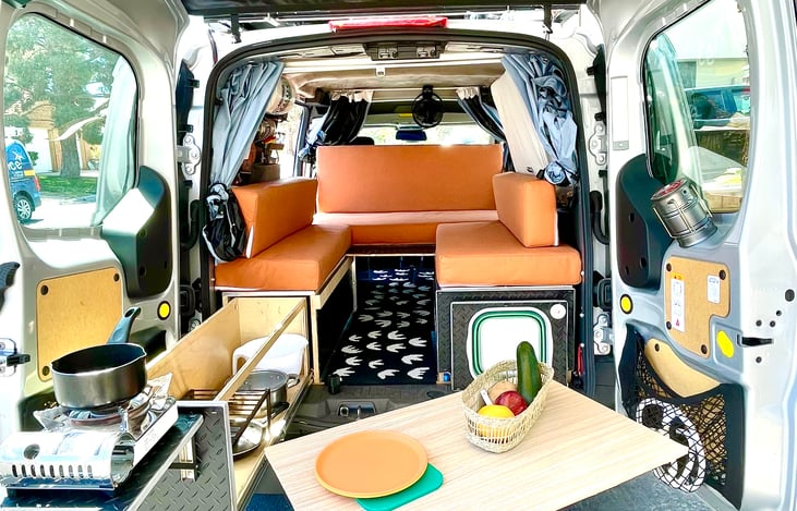 Outside sliding kitchen setup