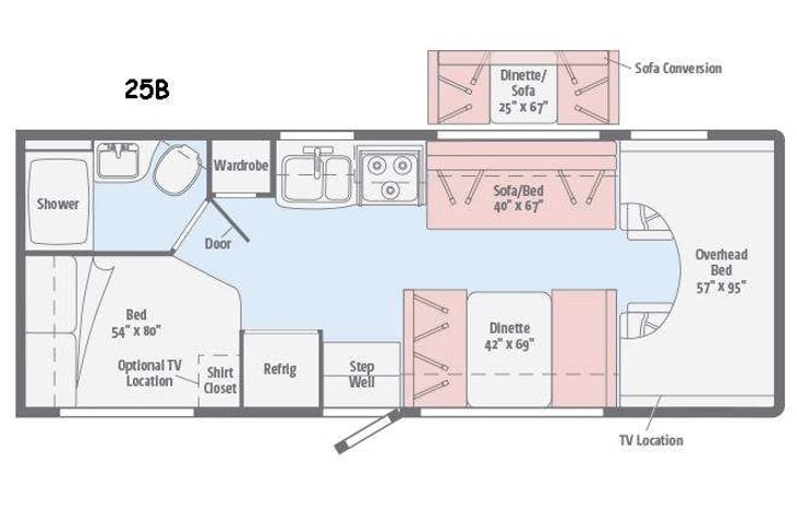 Representative floor plan provided by a trusted RVshare partner.