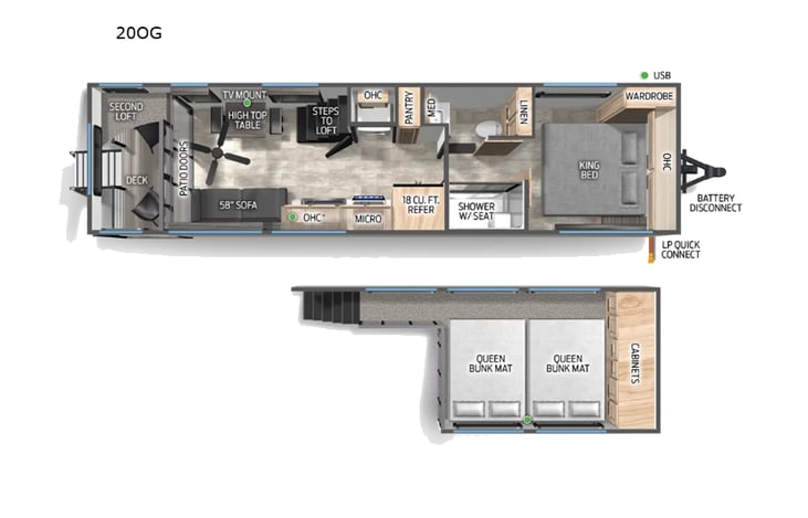 Representative floor plan provided by a trusted RVshare partner.