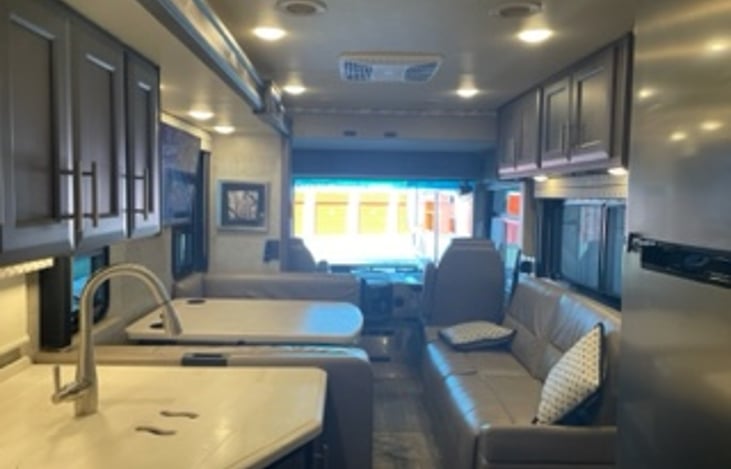 Space when slide is in.