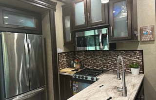 42’ Luxury Toyhauler with rare Side Patio