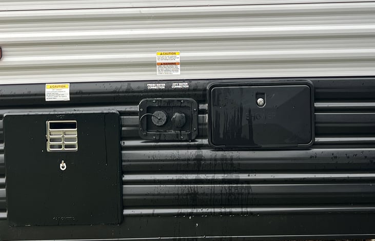 Water connections and outdoor shower