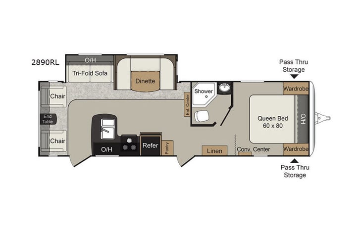 Representative floor plan provided by a trusted RVshare partner.