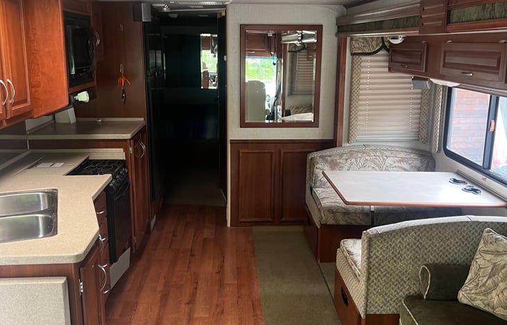 nice table to enjoy meals or just relaxing playing games.