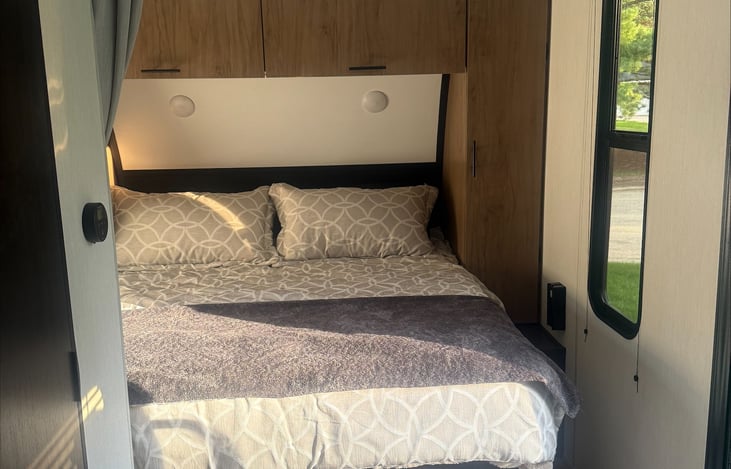 Queen bed with upgraded mattress