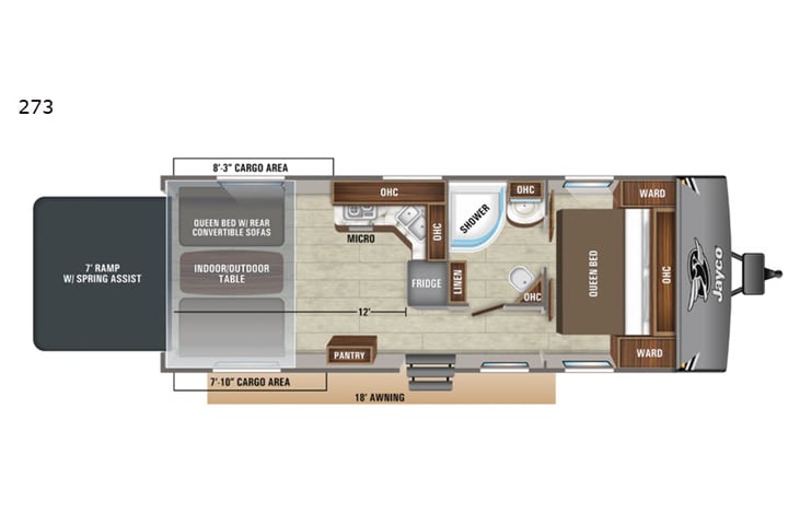 Representative floor plan provided by a trusted RVshare partner.