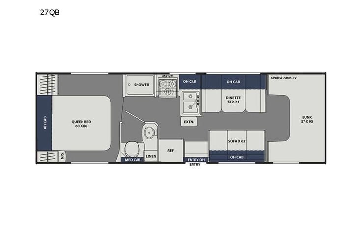 Representative floor plan provided by a trusted RVshare partner.
