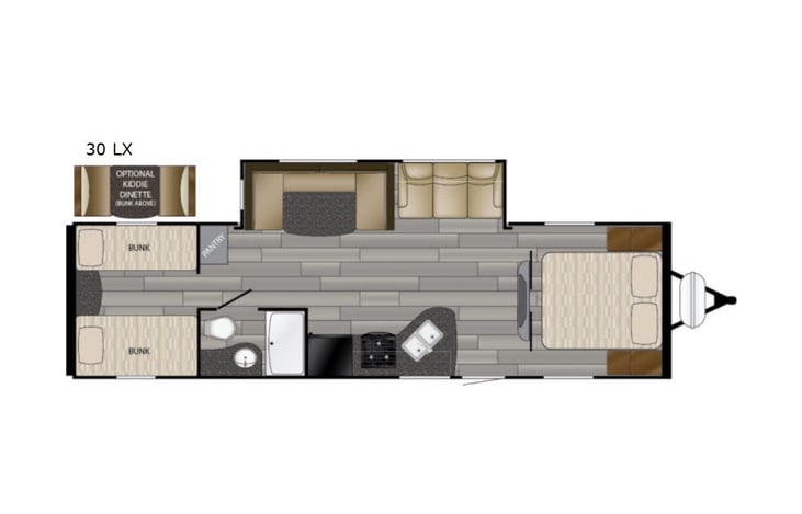 Representative floor plan provided by a trusted RVshare partner.