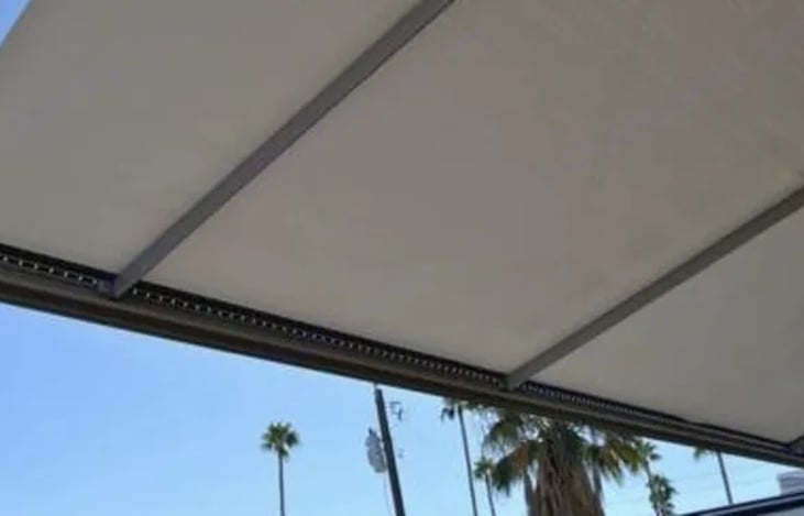 Awning with light strip