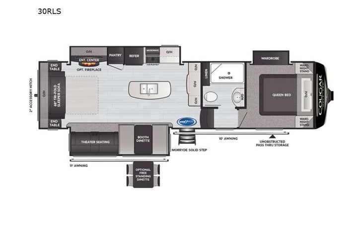 Representative floor plan provided by a trusted RVshare partner.