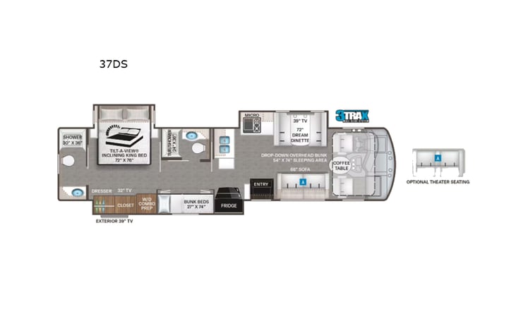 Representative floor plan provided by a trusted RVshare partner.