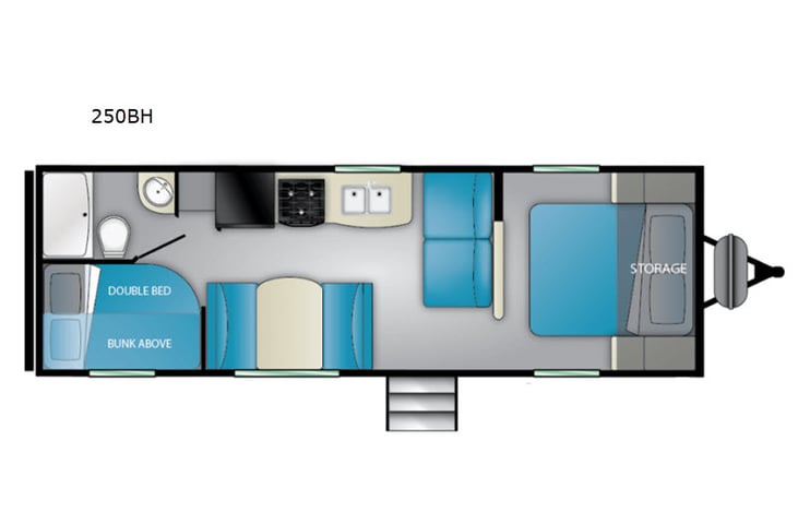 Representative floor plan provided by a trusted RVshare partner.