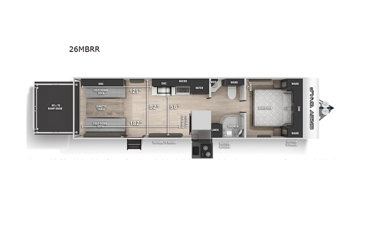 Representative floor plan provided by a trusted RVshare partner.