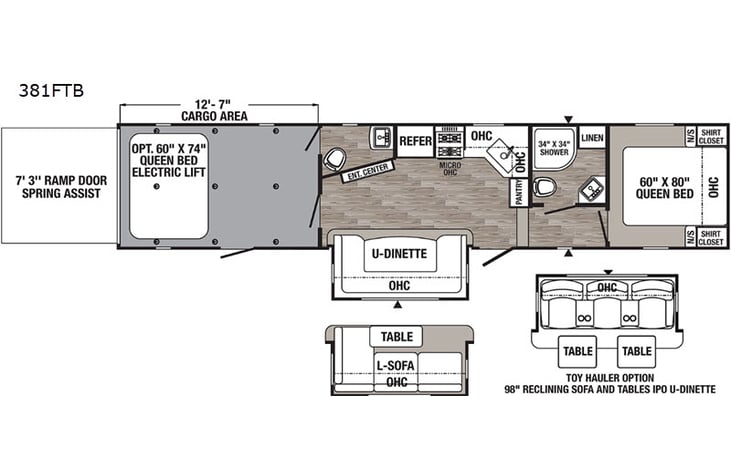Representative floor plan provided by a trusted RVshare partner.