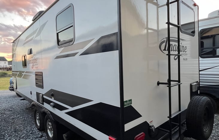 Rear ladder for easy roof access.