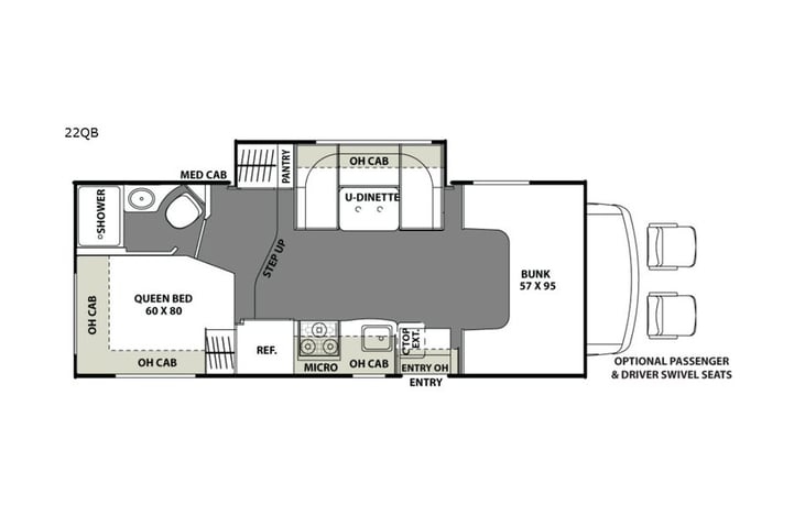 Representative floor plan provided by a trusted RVshare partner.