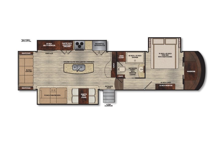 Representative floor plan provided by a trusted RVshare partner.