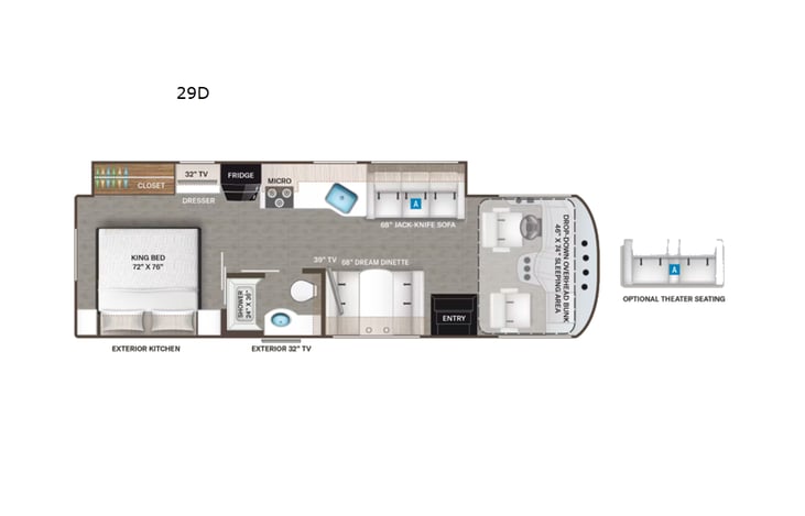 Representative floor plan provided by a trusted RVshare partner.