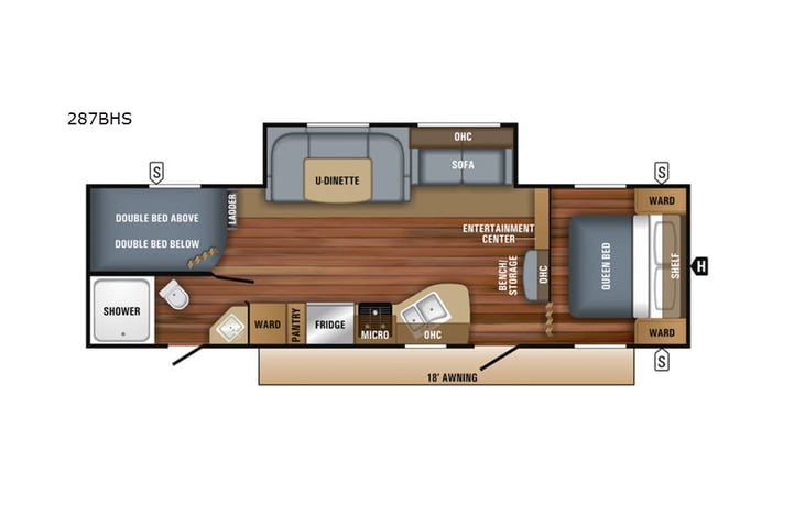 Representative floor plan provided by a trusted RVshare partner.
