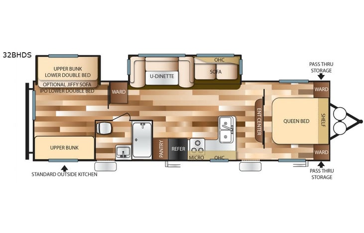 Representative floor plan provided by a trusted RVshare partner.
