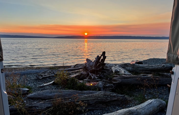 View with the back doors open.