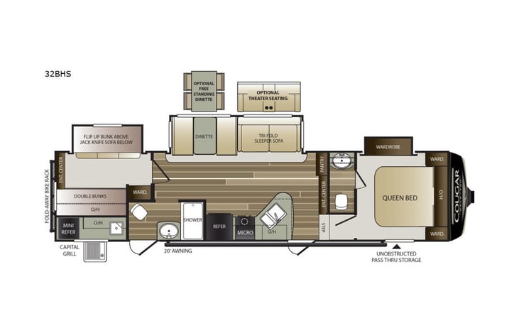 Representative floor plan provided by a trusted RVshare partner.