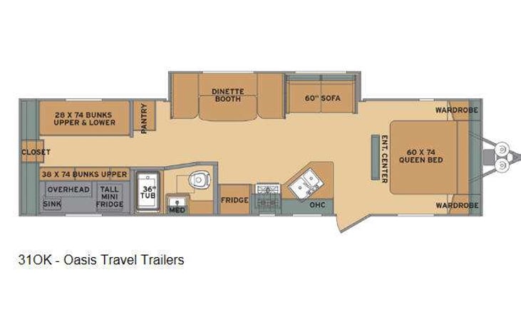 Representative floor plan provided by a trusted RVshare partner.