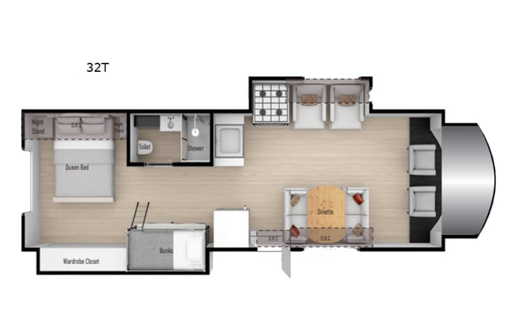 Representative floor plan provided by a trusted RVshare partner.