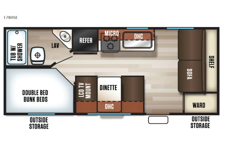 Representative floor plan provided by a trusted RVshare partner.