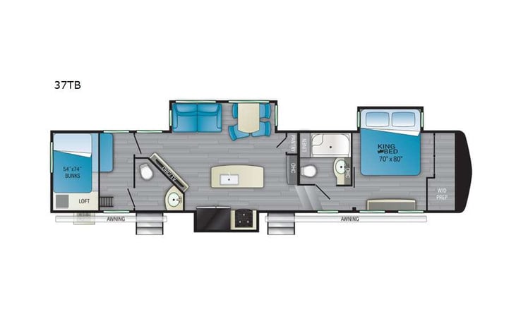 Representative floor plan provided by a trusted RVshare partner.