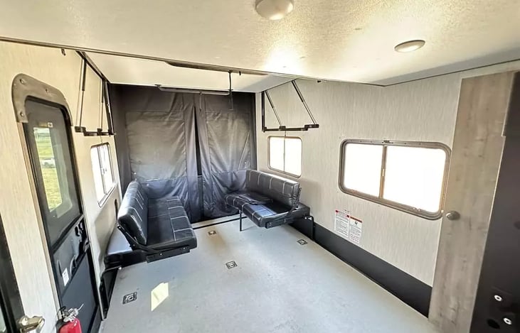 Fold down bench seats