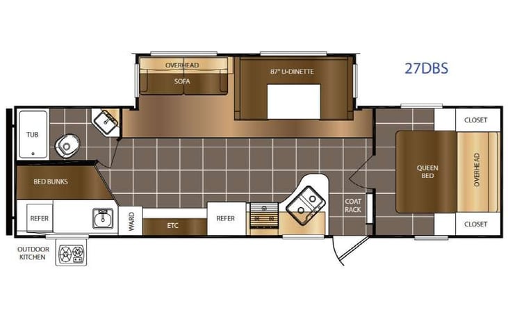 Representative floor plan provided by a trusted RVshare partner.