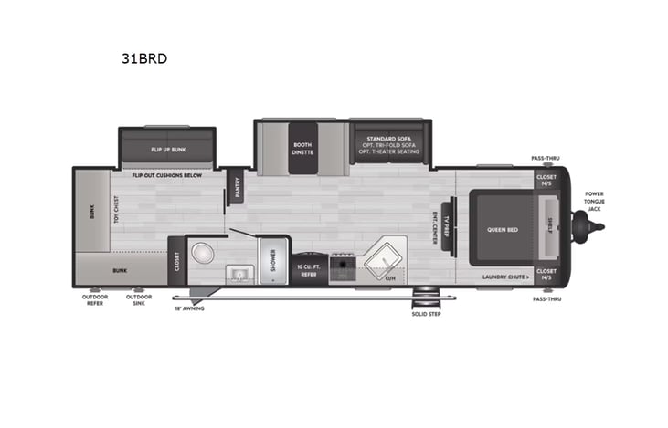 Representative floor plan provided by a trusted RVshare partner.